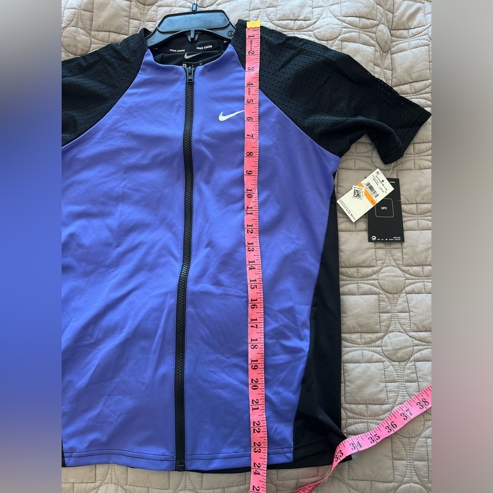 Nike Swim Activewear Top Women's S Purple Zip Hydroguard Swoosh Logo Graphic NWT - Picture 11 of 13